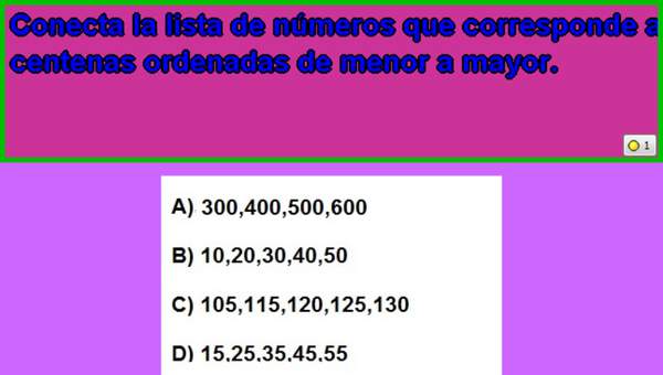 Centenas de menor a mayor