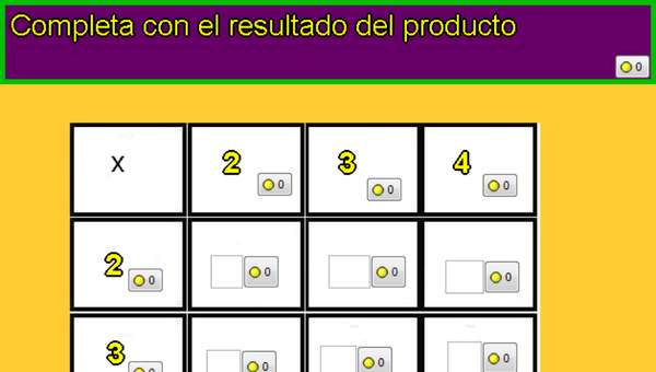 Tablas de multiplicar de 2, 3 y 4