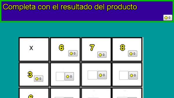 Tablas de multiplicar de 3, 6, 7 y 8