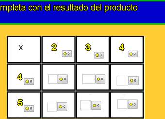 Tablas de multiplicar de 2, 3, 4 y 5