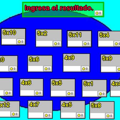 Tablas de multiplicar del 4 y 5