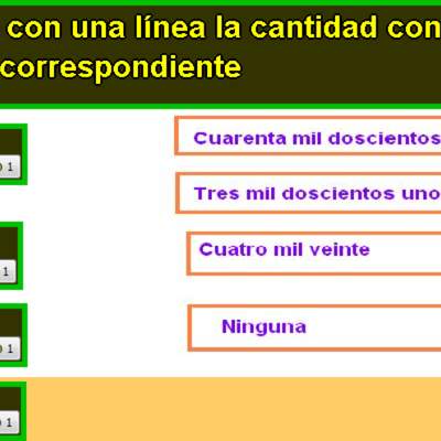 Asociar números escritos en palabras y con símbolos