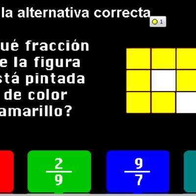 ¿Qué fracción de la figura está pintada amarilla?