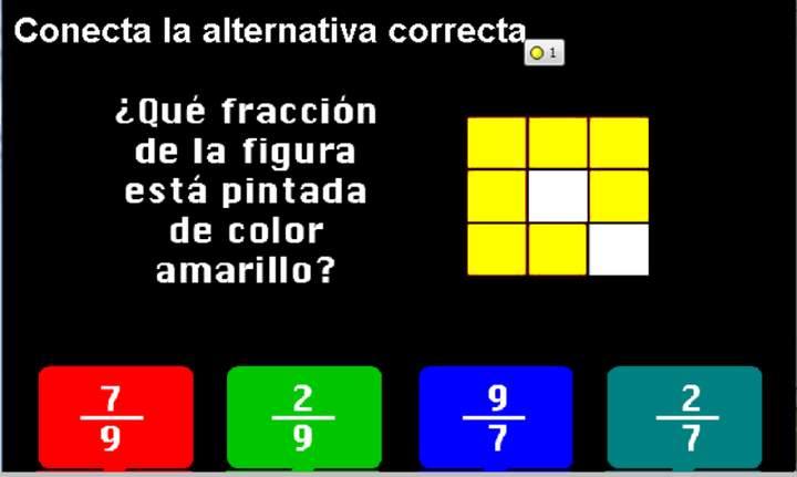 ¿Qué fracción de la figura está pintada amarilla?