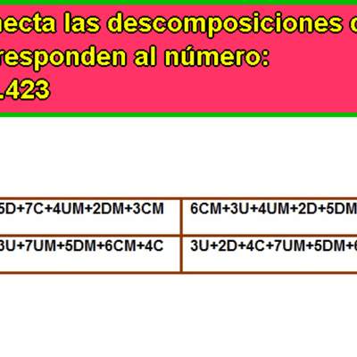 Componer y descomponer números en forma aditiva (II)