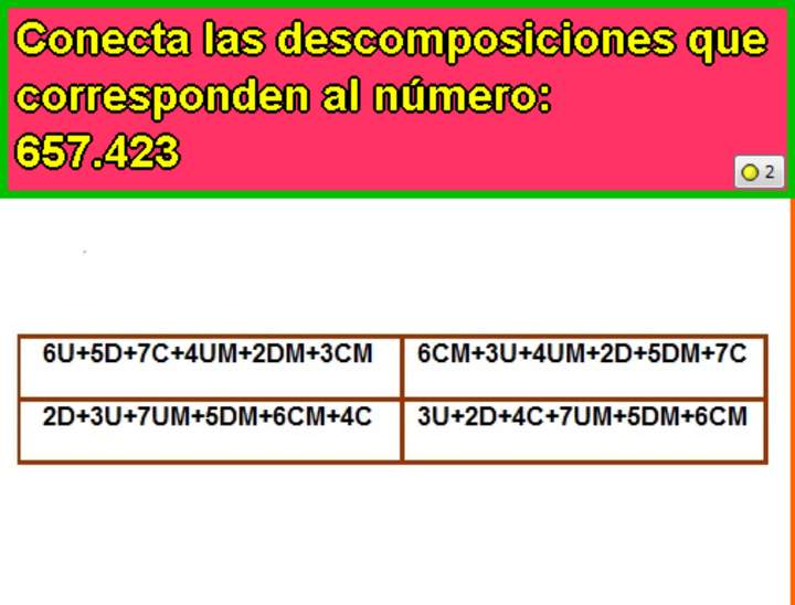 Componer y descomponer números en forma aditiva (II)