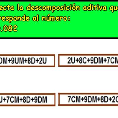 Componer y descomponer números en forma aditiva (III)
