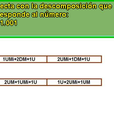 Componer y descomponer números en forma aditiva (V)