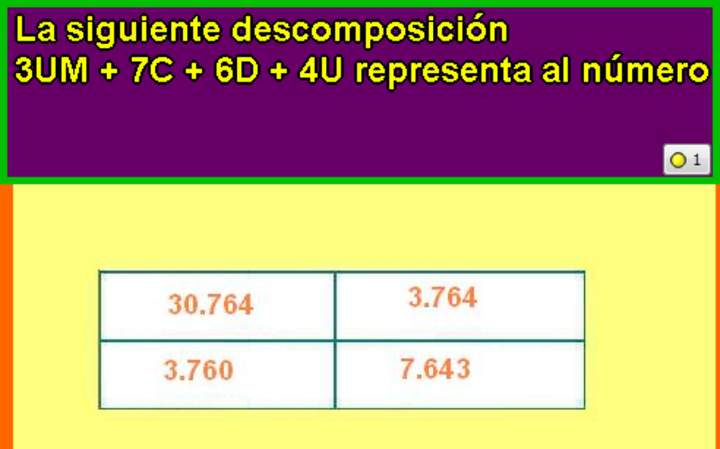 Componer y descomponer números en forma aditiva (VI)