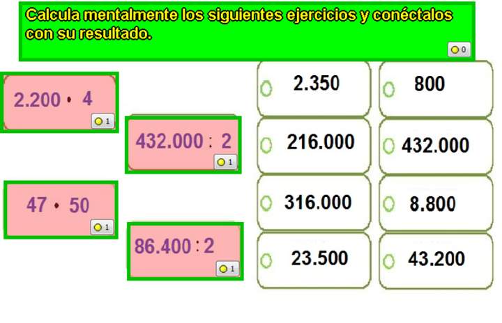 Cálculo mental de multiplicaciones