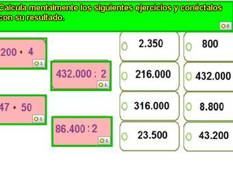 Cálculo mental de multiplicaciones