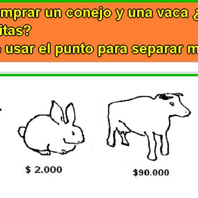 Comprando una vaca y un conejo