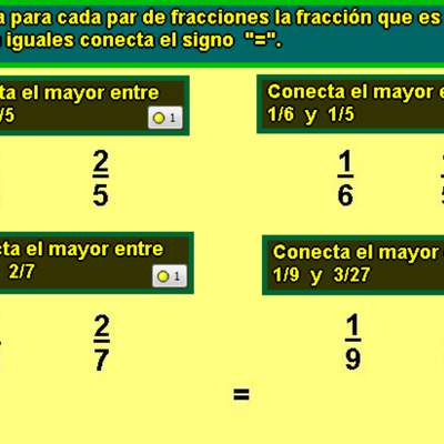 Comparar fracciones (II)