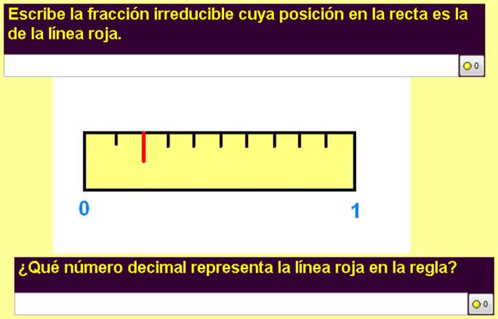 Fracciones y decimales en la recta numérica (II)