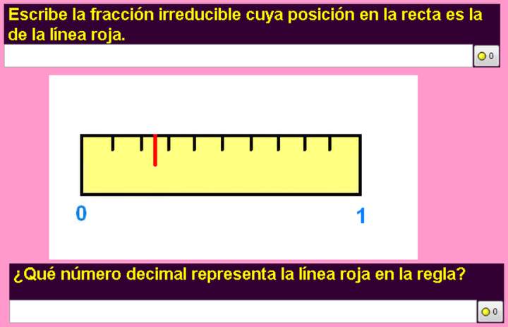 Fracciones y decimales en la recta numérica (V)