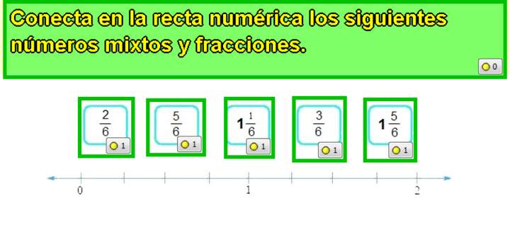 Ubicar fracciones en recta numérica (I)