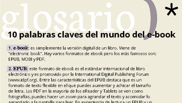 10 palabras claves del mundo del e-book