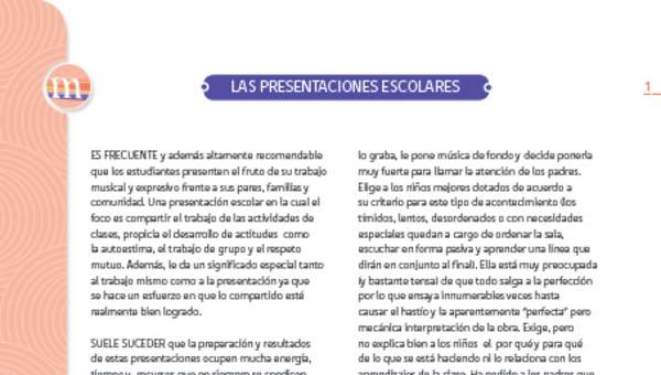 Las presentaciones escolares