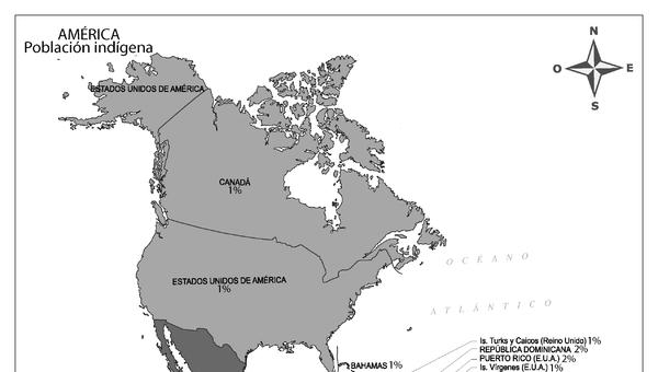 Mapa población indígena de América en la actualidad