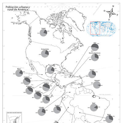 Mapa población urbana y rural de América Latina