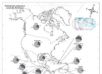 Mapa población urbana y rural de América Latina