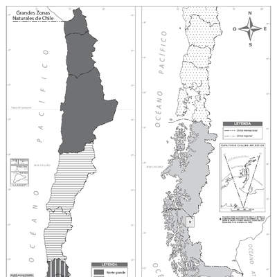 Mapa zonas naturales de Chile