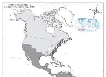 Territorios americanos y su metrópoli en SXVIII