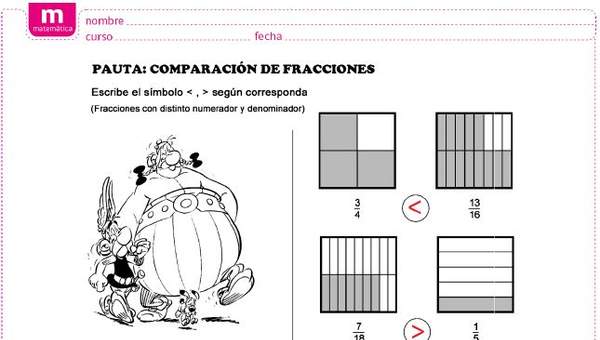 Comparar fracciones