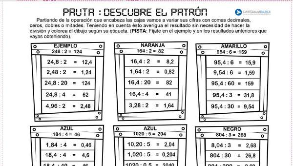 División de números naturales y decimales (II)