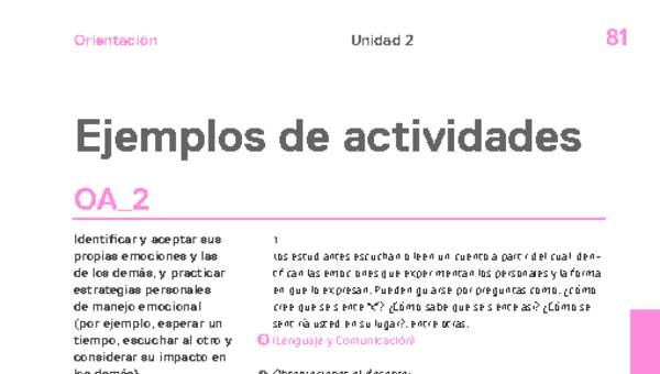 Actividades sugeridas Unidad 2