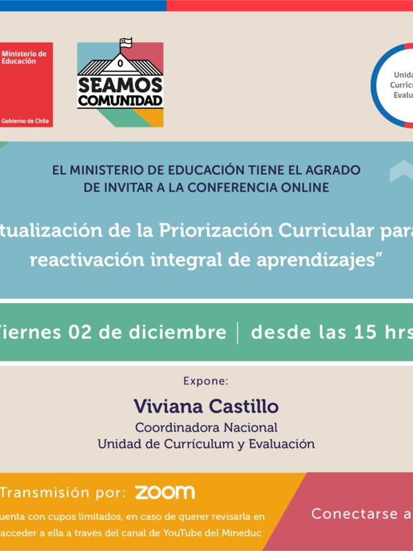 Conferencia "Actualización de la Priorización Curricular para la reactivación integral de aprendizajes"