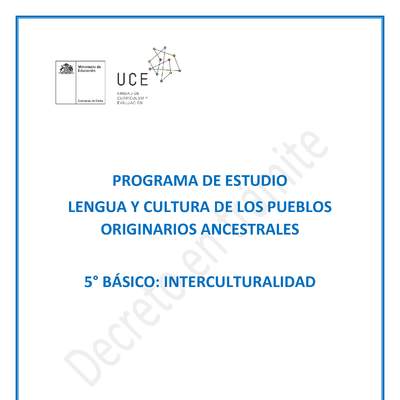 Programa de Estudio INTERCULTURALIDAD 5° básico