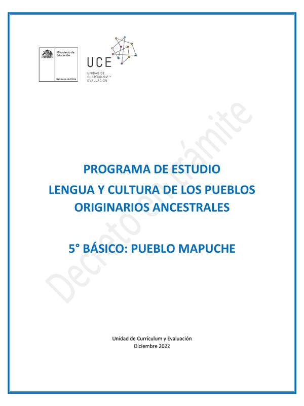 Programa de Estudio MAPUCHE 5° básico