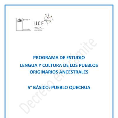 Programa de Estudio QUECHUA 5° básico
