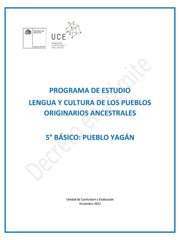 Programa de Estudio YAGAN 5° básico