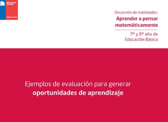 Desarrollo de Habilidades: Aprender a pensar matemáticamente, Ejemplos de Evaluación
