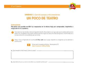 Actividad "Un poco de teatro" (3° y 4° básico)