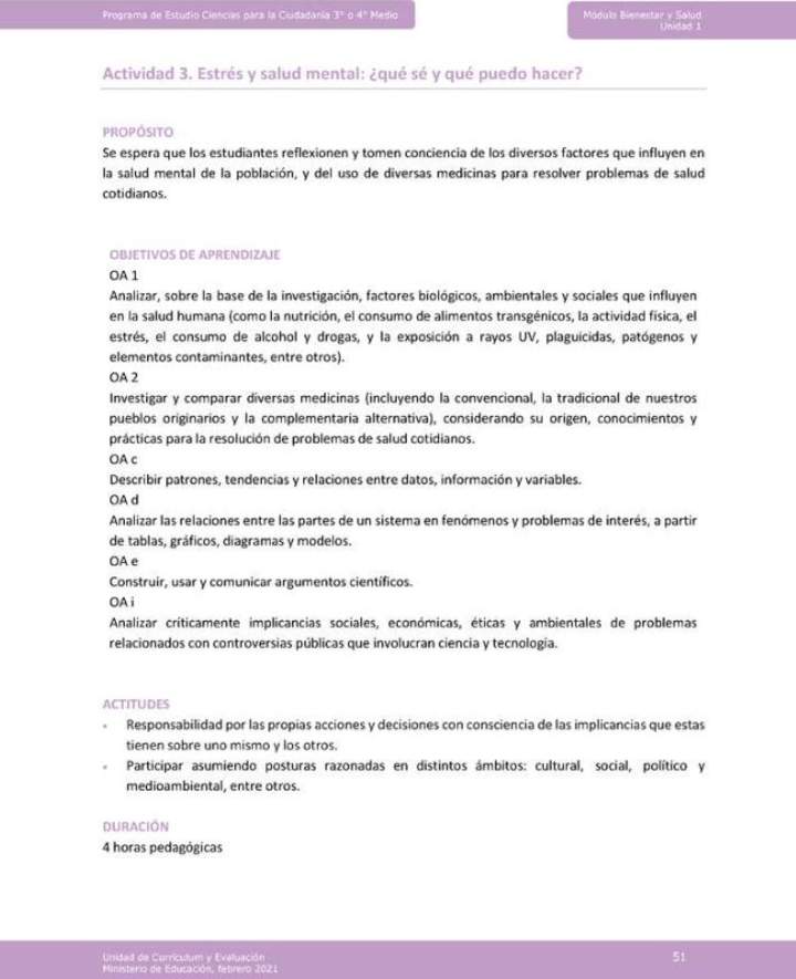 Actividad: Estrés y salud mental: ¿qué sé y qué puedo hacer?