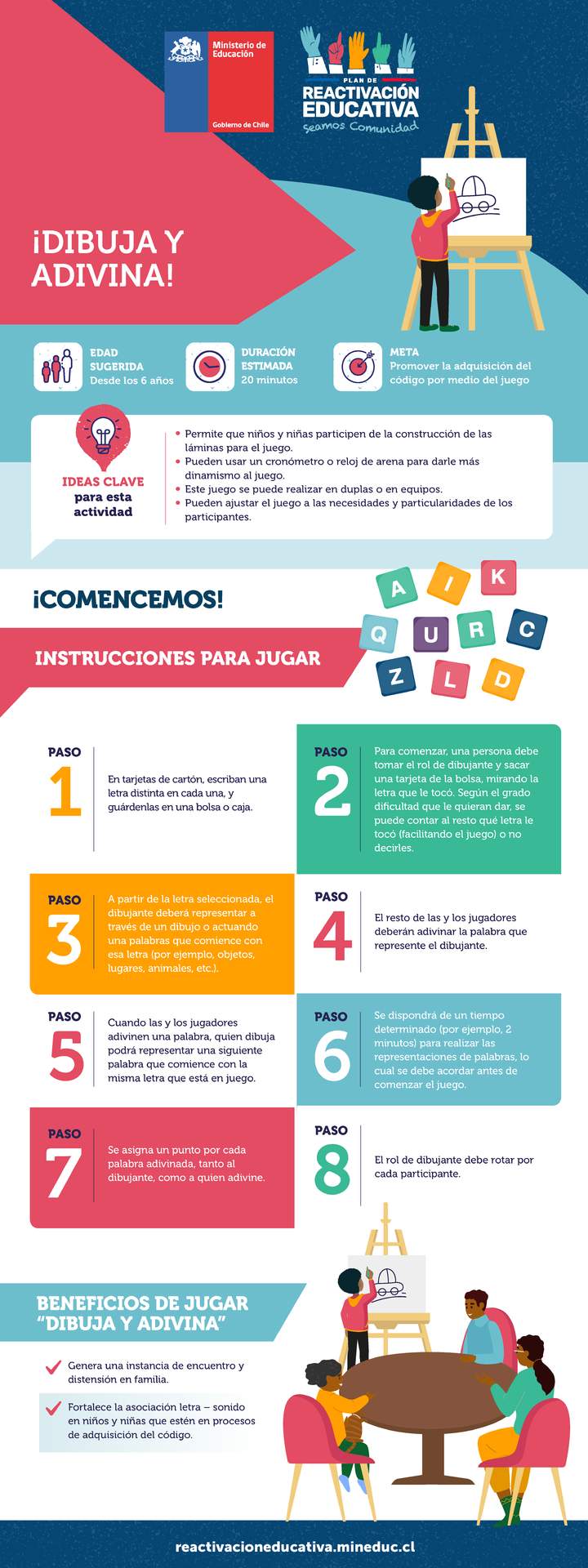 Ficha de juego para la familia. ¡Dibuja y adivina!