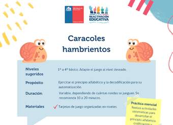 Recurso para el aula. Caracoles hambrientos.