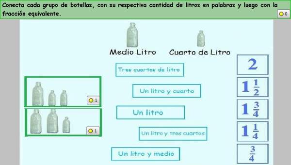 Lectura y escritura de fracciones impropias y números mixtos (II)