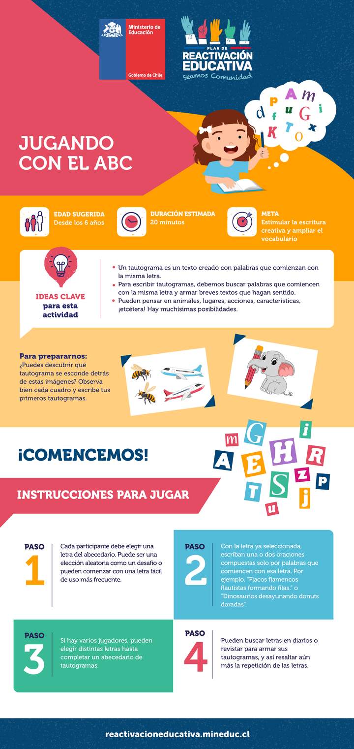 Ficha para trabajo en familia. Juguemos con el ABC