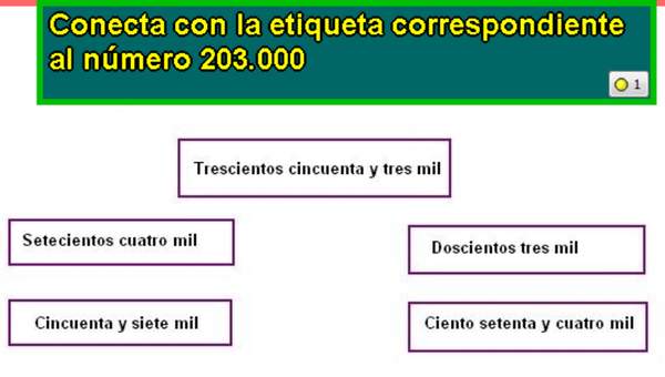 Relacionar un número con su escritura en palabras (I)