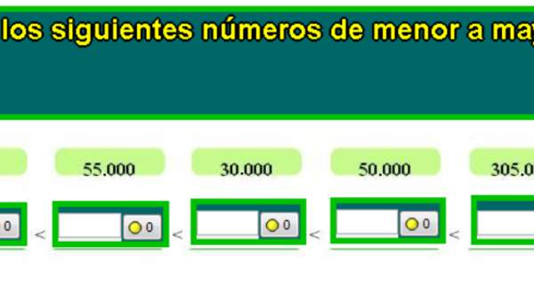 Comparar y ordenar números (I)