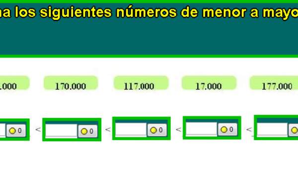 Comparar y ordenar números (II)