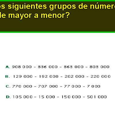 Comparar y ordenar números (VI)