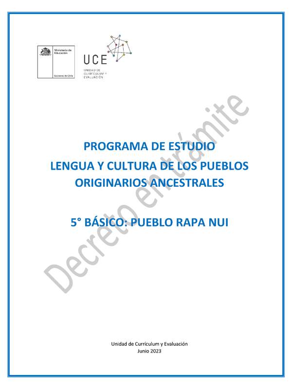 Programa de Estudio RAPA NUI 5° básico