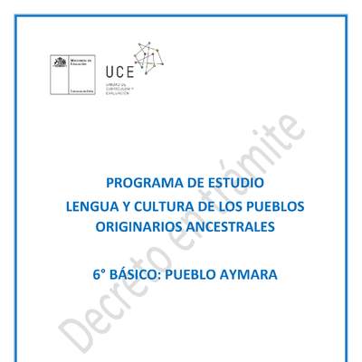 Programa de Estudio AYMARA 6° básico