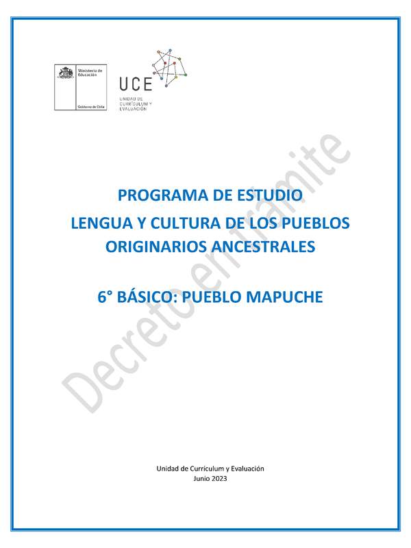Programa de Estudio MAPUCHE 6° básico