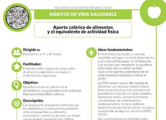 Aporte calórico de alimentos y el equivalente de actividad física.